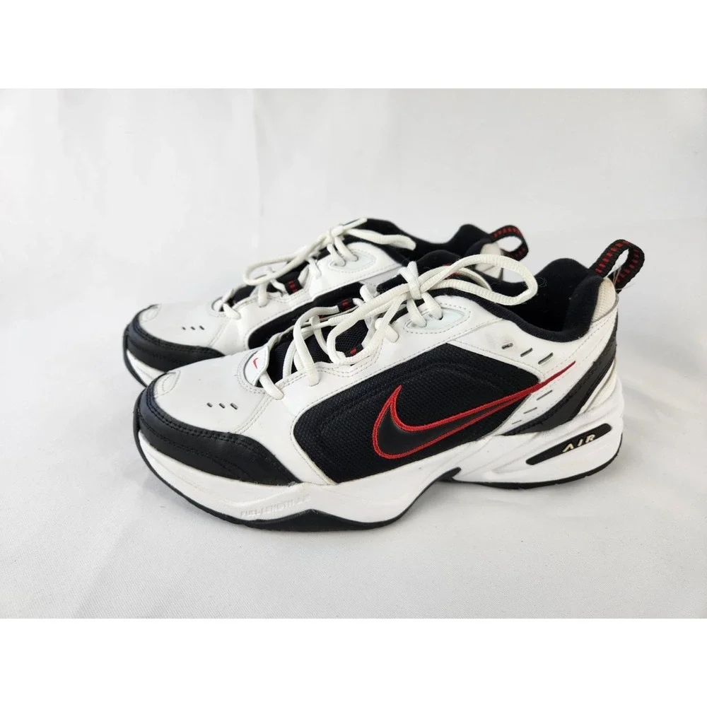 Nike‎ AIR MONARCH IV Men White Black Red 101 Walking Shoe Sneakers Dad Sz 10